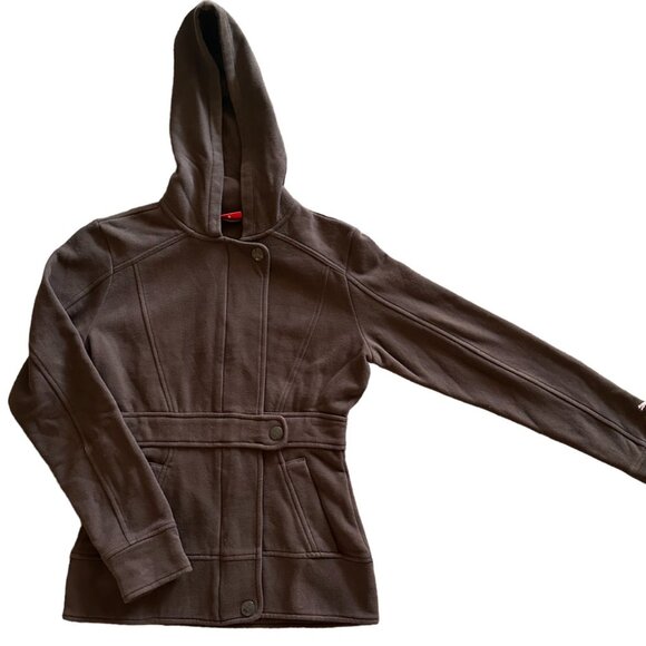 PUMA hooded Brown Women's Jacket with Zipper Size XS - Picture 1 of 15